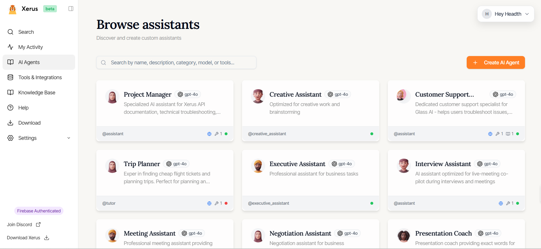 Xerus Agents Management