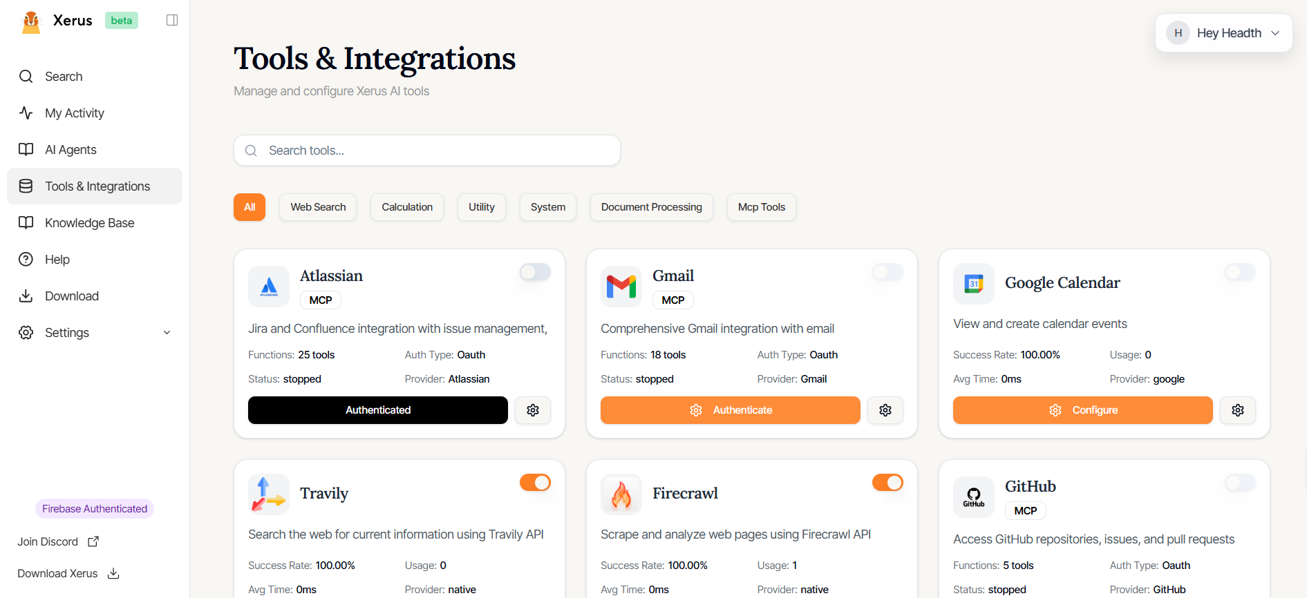 Xerus Tools Integration